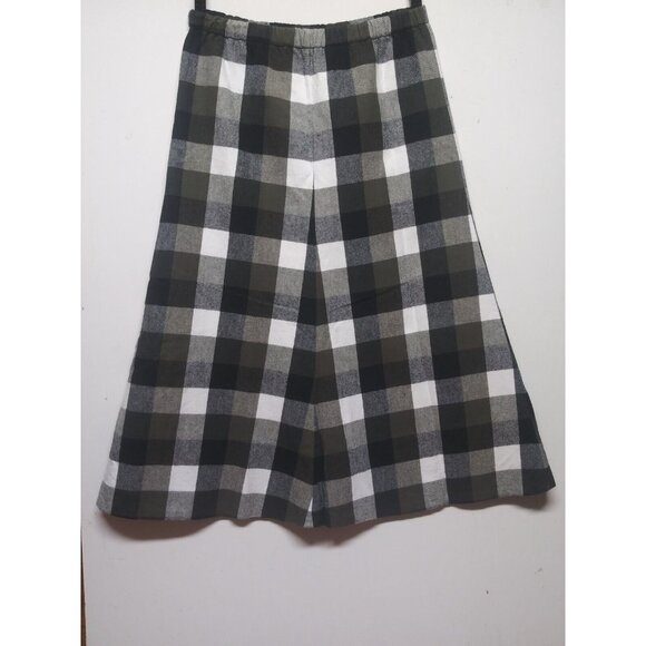 Vintage 70s Plaid Skirt A LIne Tartan Plaid Flannel Sz M/L Long Midi green black - Picture 6 of 7